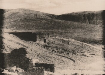 Lead Smelter ruins, Wanlockhead, 2025. Lith print on expired RC G2 paper. (8"x8").