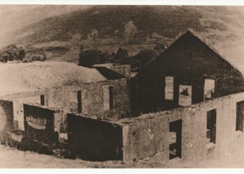 New Glencrieff Mine ruins, 2025. Lith print on expired VC RC paper. (8"x10").
