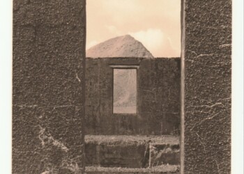 New Glencrieff Mine ruins and bing, 2025. Lith print on expired RC VC paper. (8"x10").