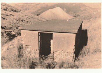New Glencrieff Mine ruins, 2025. Lith print on expired RC VC paper. (8"x10").