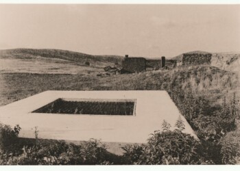 Capped Lead mine shaft, Glengonnar, 2025. Lith print on expired G2 RC paper. (7"x9½").