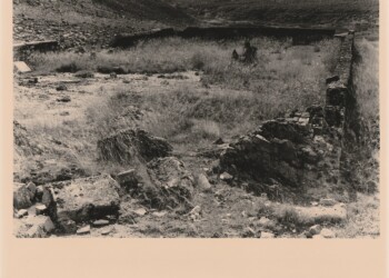 Remains of Lead Smelting works, Wanlockhead, 2025. Silver print on expired RC bromide paper. (8"x10").