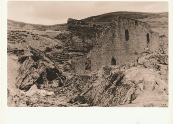 Lead smelter ruins, Wanlockhead, 2025. Lith print on expired VC RC paper. (8"x10").