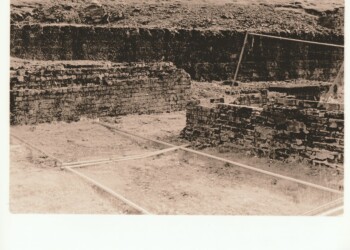 Lead mining ruins, New Glencrieff Mine, 2025. Lith print on expired VC RC paper. (8"x10").