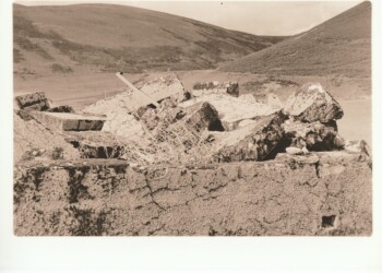 Lead mining ruins, New Glencrieff Mine, 2025. Lith print on expired VC RC paper. (8"x10").