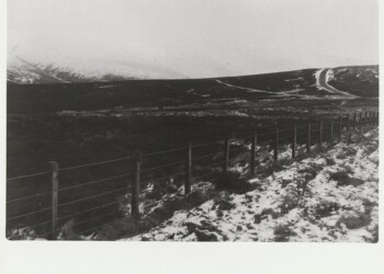 March Dyke and Radar Road, 2026. Fern based developer negative and print on expired Jessops RC G2 Glossy 8"x10" paper.