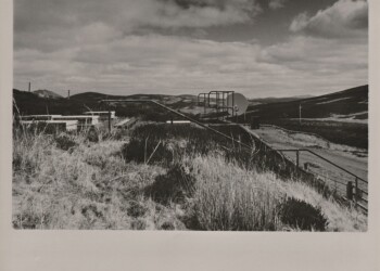 Village water cistern, Wanlockhead, 2026. Sorrel based developer print on expired Jessops RC VC Glossy 8"x10" paper.